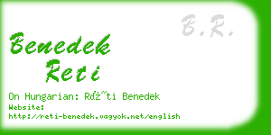 benedek reti business card